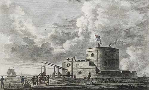 Calshot Castle shown on a 1780 print by Paul Sandby