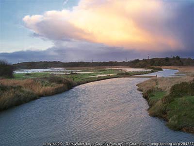 Dark Water - one of many wildlife habitats present in Lepe Country Park