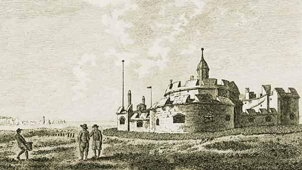 Hurst Castle as it appeared on a 1784 print included in The Antiquities of England and Wales by Francis Grose
