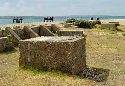 The remains of Second World War structures at Lepe
