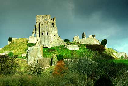 Corfe Castle - storm light