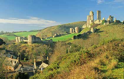 Corfe Castle - a more distant view