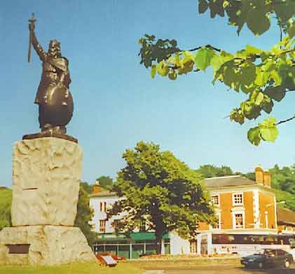 Winchester - the statue of King Alfred the Great at the eastern end of The Broadway