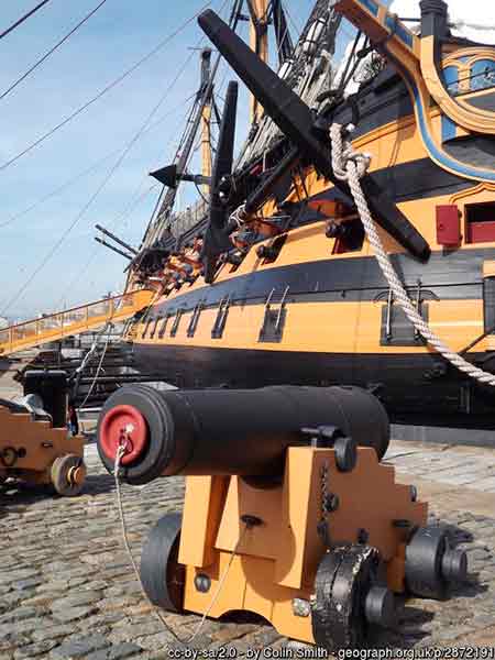 HMS Victory in Portsmouth Historic Dockyard illustrates the navy's need for items made from iron
