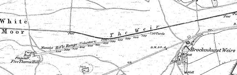 Brockenhurst Rifle Range, as shown on the 1870 Ordnance Survey map