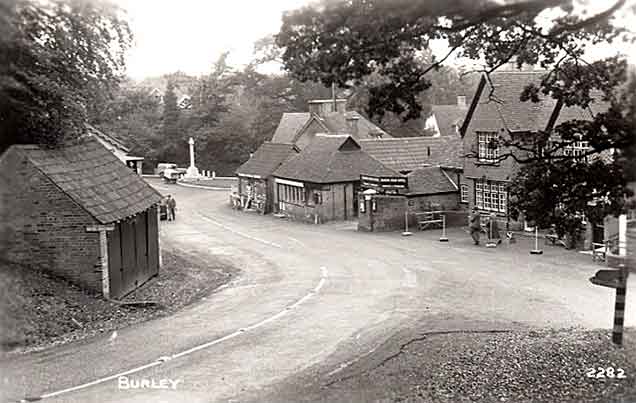 Burley - a view possibly from the 1940s. (There appear to be military vehicles by The Cross).