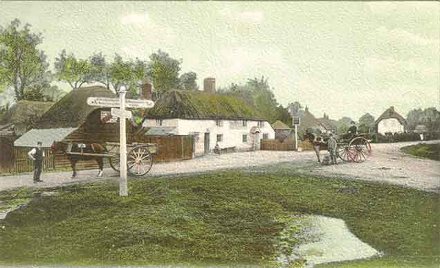 Cadnam - another view of Cadnam and the Sir John Barleycorn inn as it was in the early 20th century