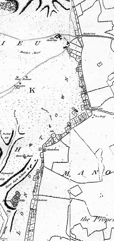 The site of Hatchet Pond shown on Richardson, King, Driver and Driver's 1814 map