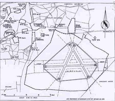 Living accommodation and ancillary facilities were located to the north-west of the runways, as seen on this 1945 site plan (Image courtesy of the RAF Museum#41;