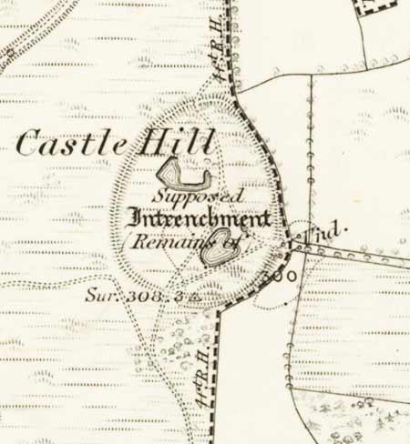 Castle Hill, Burley, as it appeared on the Ordnance Survey 1871, 6 inches to the mile map