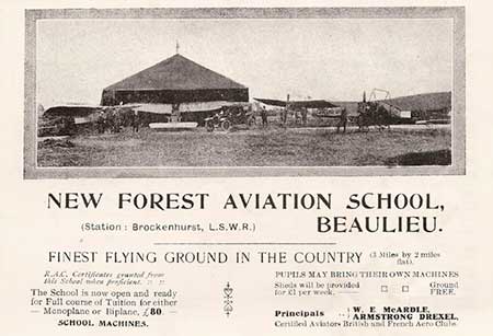 New Forest Aviation School publicity material - image courtesy of hampshireairfields.co.uk