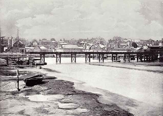 Lymington -  the bridge and town in the 1890s