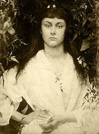 A striking portrait of Alice Liddell taken by Julia Cameron