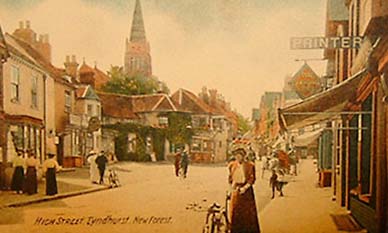 Lyndhurst High Street - a colourful early view
