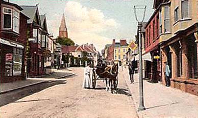 Lyndhurst High Street again - from the days when illumination was provided by gas lamps