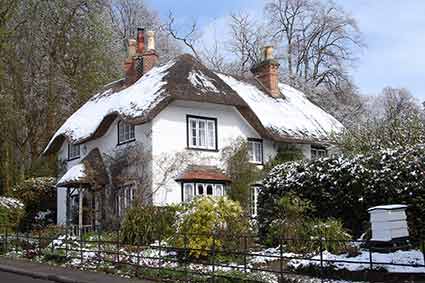 Beehive Cottage, Swan Green, in winter