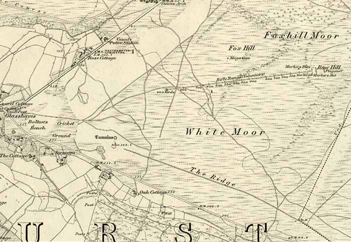 1871 Ordnance Survey map, Lyndhurst - White Moor