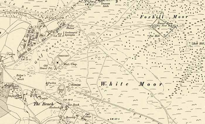 1909 Ordnance Survey map, Lyndhurst - White Moor